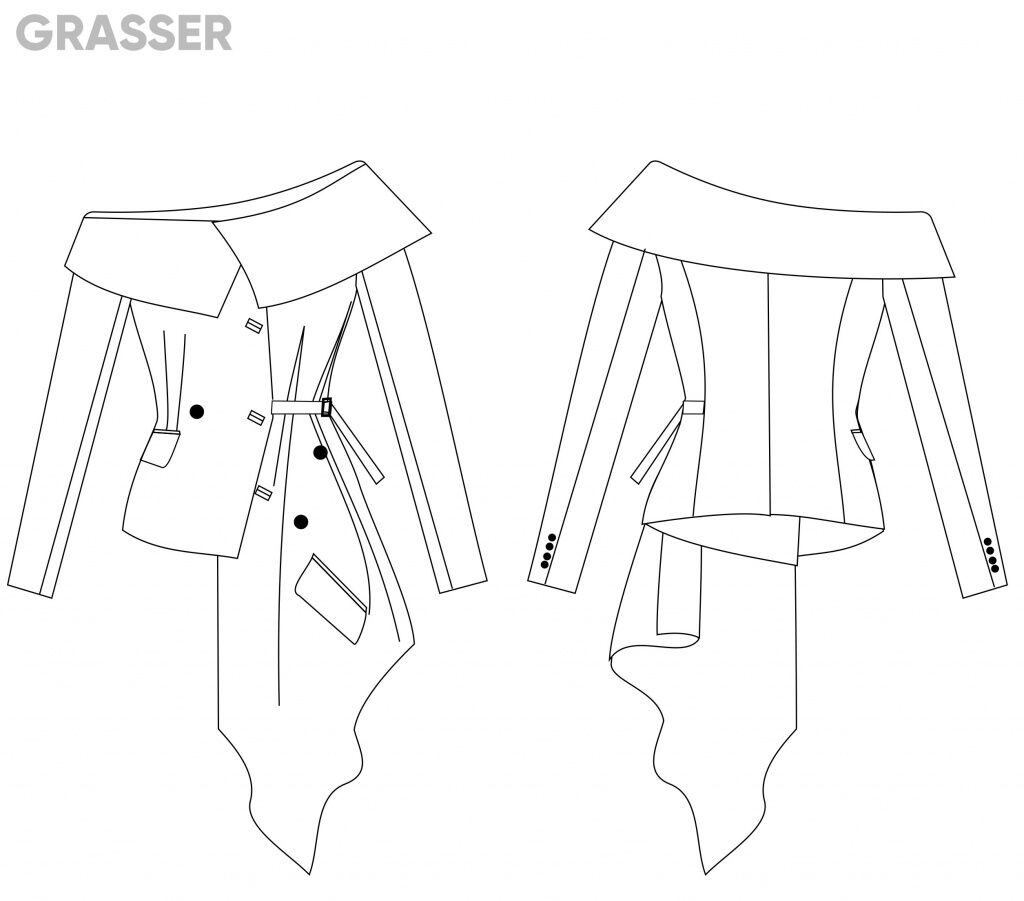 Pattern drafting tutorial. Asymmetrical jacket.
