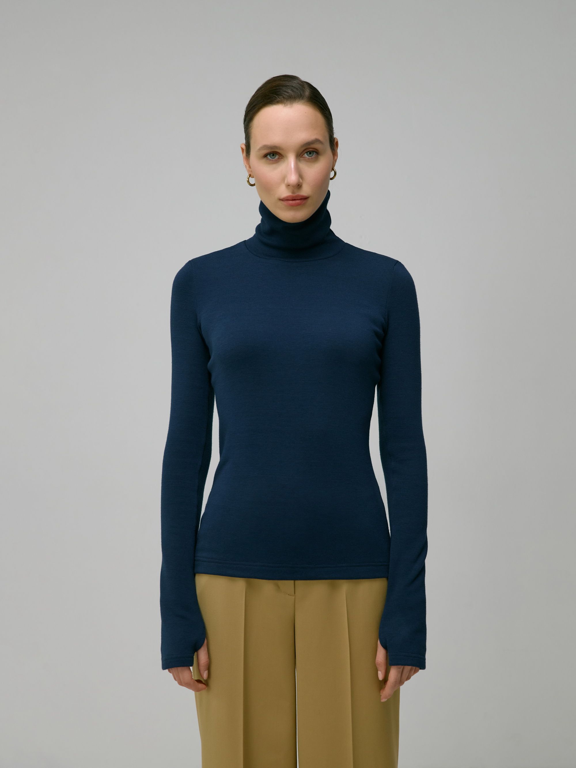 Turtleneck sweater in two options: with collar band and hood, pattern ...