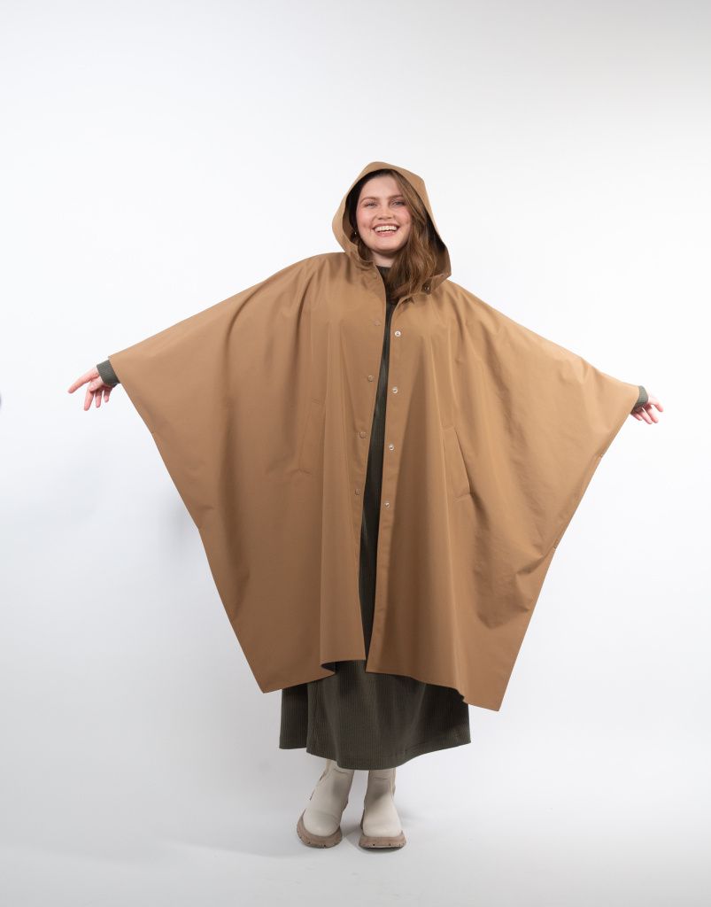 Woman in a browm coat