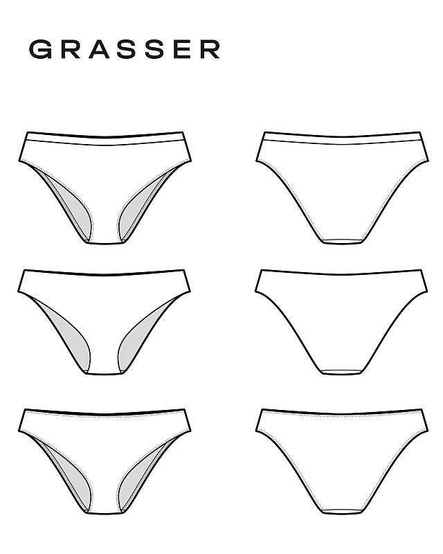 Panties in 3 options of sewing processing, pattern №927