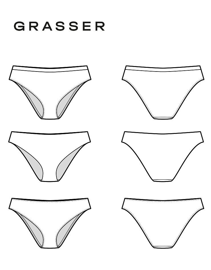 Panties in 3 options of sewing processing, pattern №927