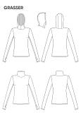 Turtleneck sweater in two options: with collar band and hood, pattern №913