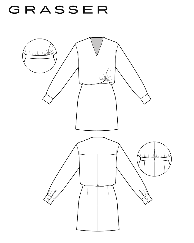 Dress in two length options, pattern №1186