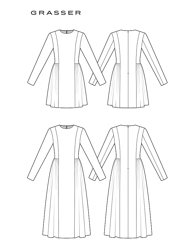 Dress in two length, pattern №1298