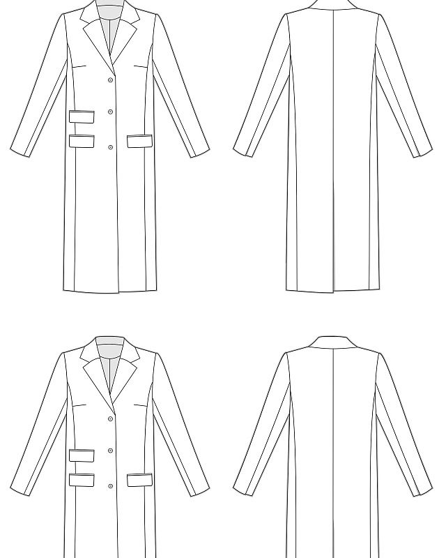 Coat in two length options, pattern №898