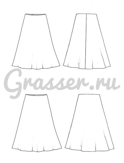 Silk skirt, free pattern №669 - for free