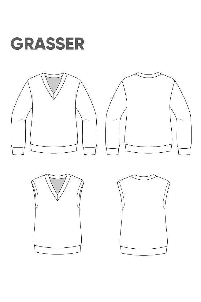 Men’s knit jumper and waistcoat, pattern №815