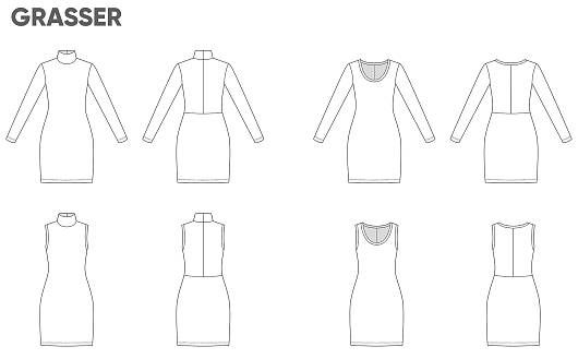 Dress in four versions, pattern №911