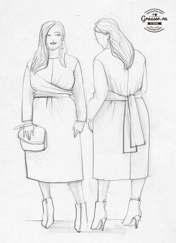 Dress, plus size, pattern №650