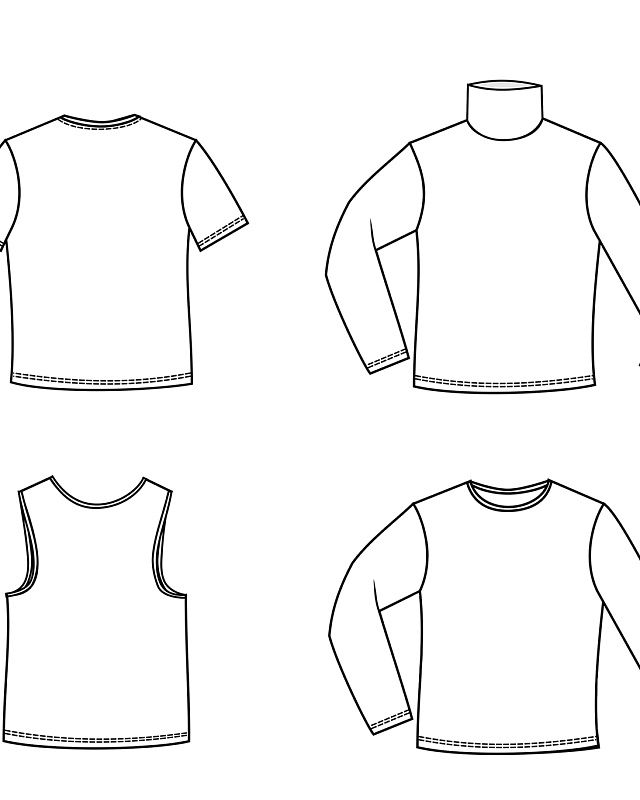 Men's singlet, T-shirt, turtleneck, free pattern №154 - for free