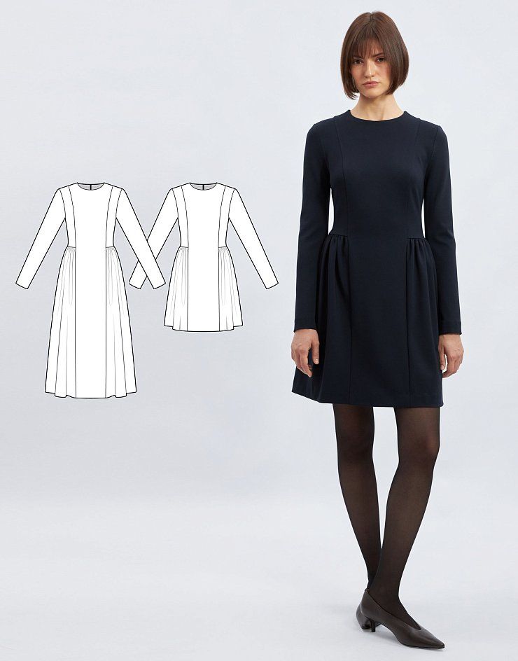 Dress in two length, pattern №1298