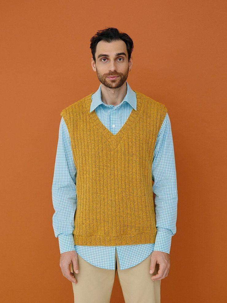 Men’s knit jumper and waistcoat, pattern №815