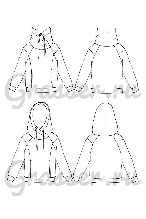 Hoodie and sweatshirt, pattern №735